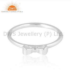 Women's Sterling Silver White Bow Band Ring