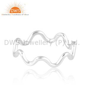 Sterling Silver White Wave Ring For Women